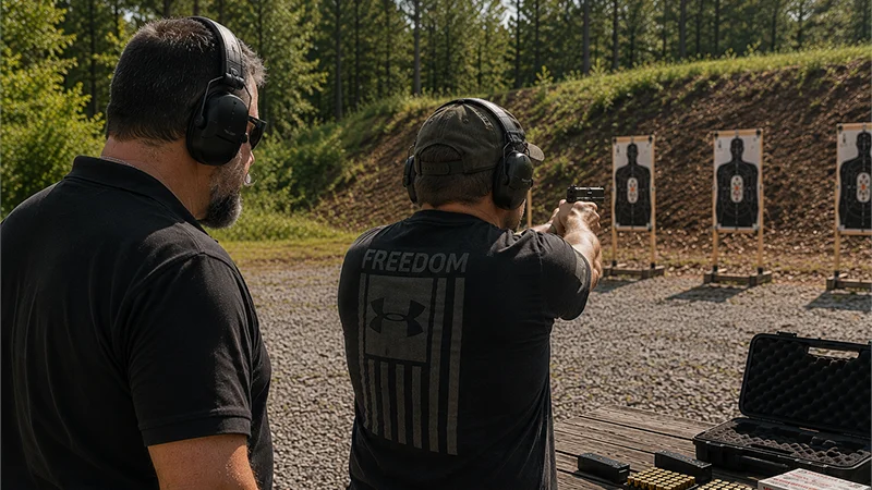 Private one-on-one range coaching session with AAA instructor